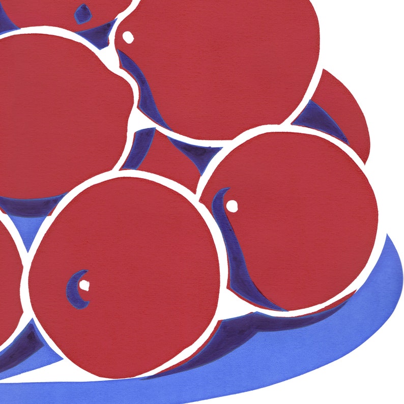 Fruit Print Kitchen Wall Art Orange Food Poster Vase With Etsy