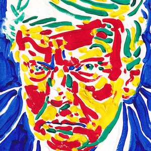 Pintura de Donald Trump, retrato del presidente de EE. UU., arte original, arte pop colorido, arte mural de 11 por 8, pintura grande, obra de arte expresionista moderna