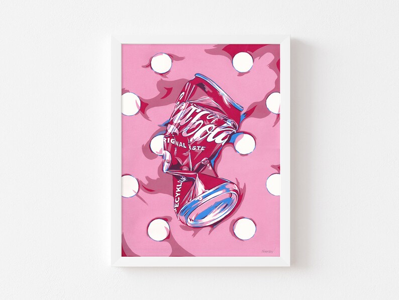 Cola Can Painting Pop Art Original Art Crushed Soda Can Wall Etsy