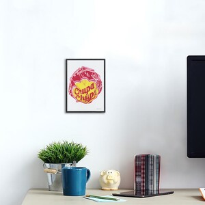 Lollipop painting Candy original art Pop art kitchen wall Sucker food artwork Rainbow simple colorful graphic art 7 by 5 image 9