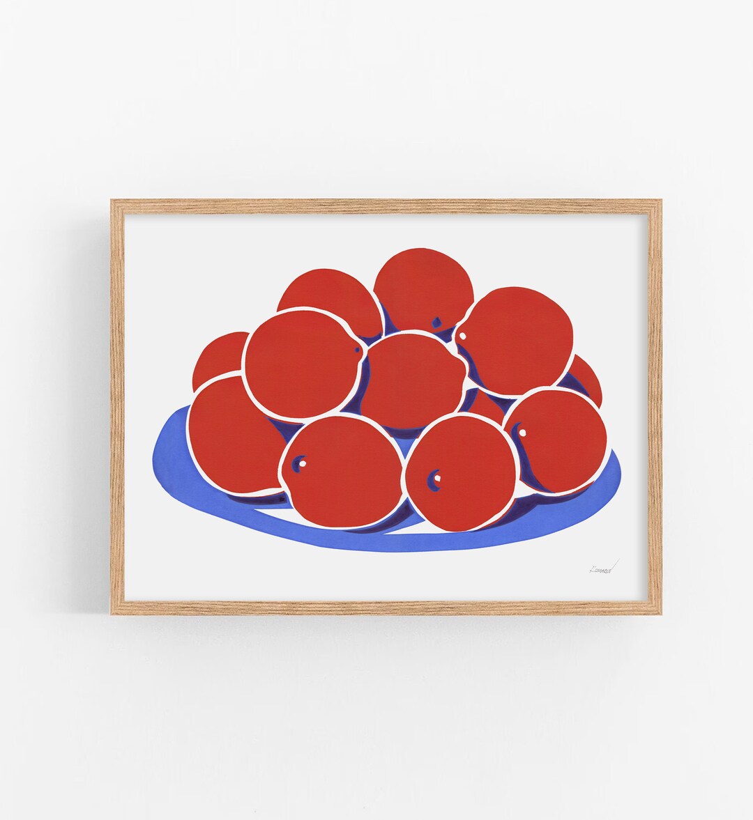 Fruit Print Kitchen Wall Art Orange Food Poster Vase With Etsy