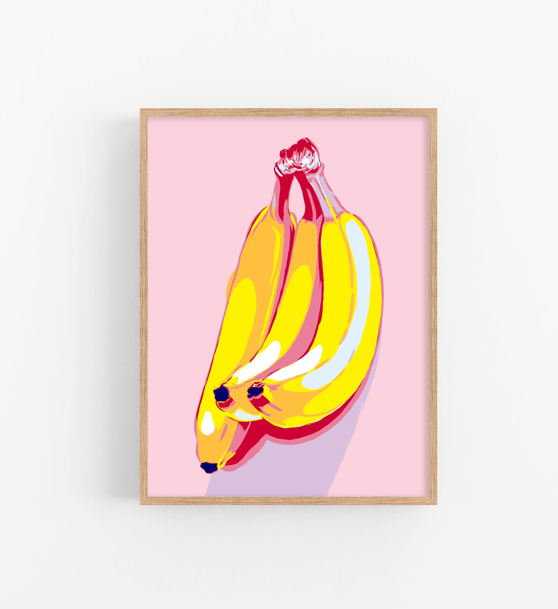 Banana Art Print, Colorful Kitchen Still Life Poster - Etsy