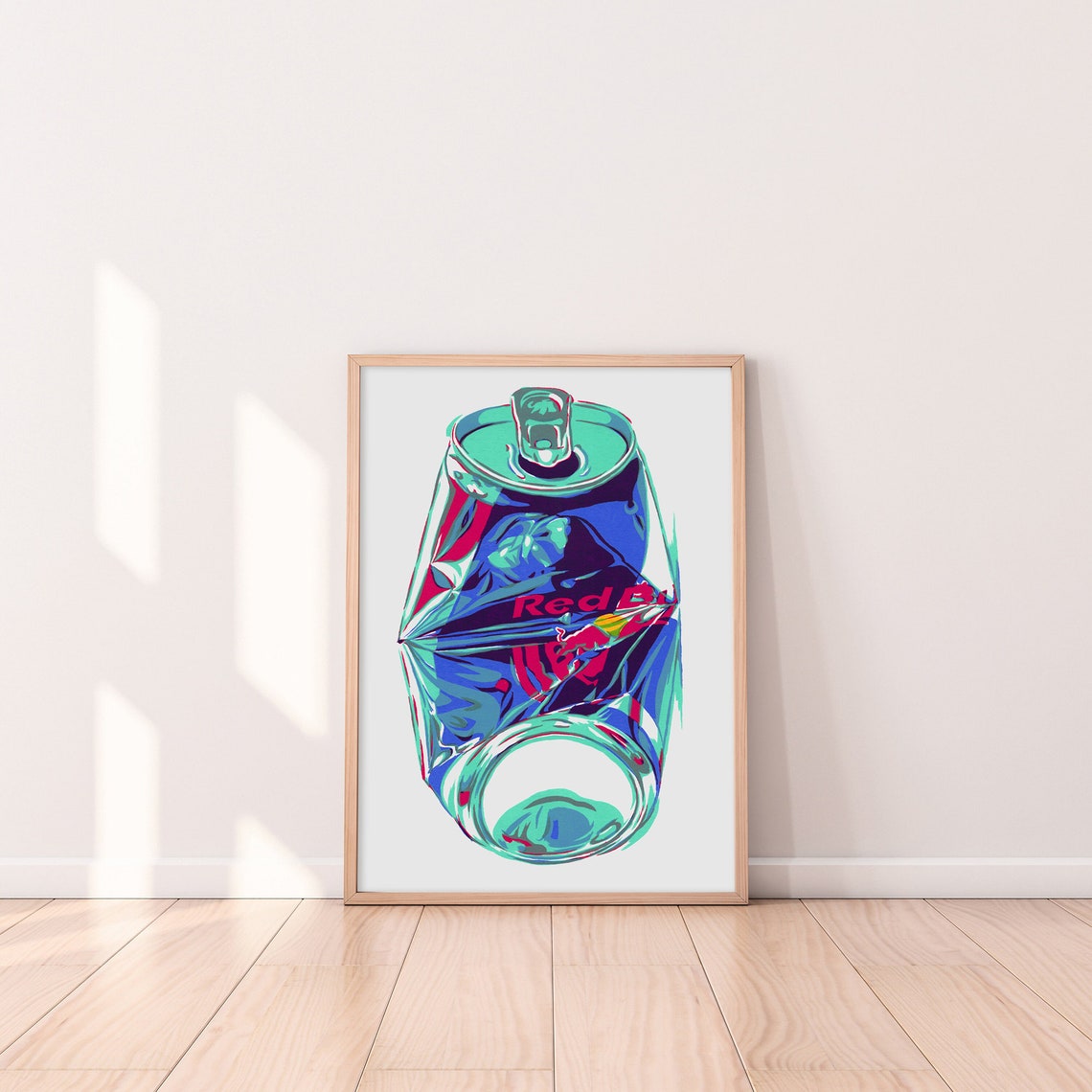 Red Bull Can Art Print Original Kitchen Wall Art Drink Artwork Etsy