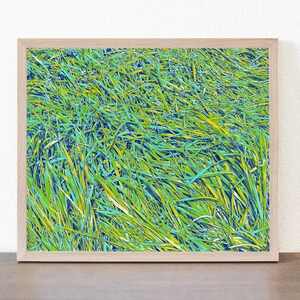 Grass painting Landscape original art Nature wall art Botanical artwork Colorful pop art 24 by 28 Large painting by KomarovArt image 10