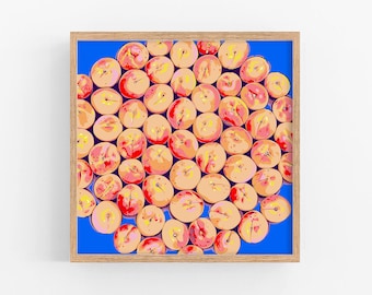 Apricot art print Fruit wall art Kitchen psoter Food artwork Colorful large painting Fruit market print Kitchen wall decor Summer art print