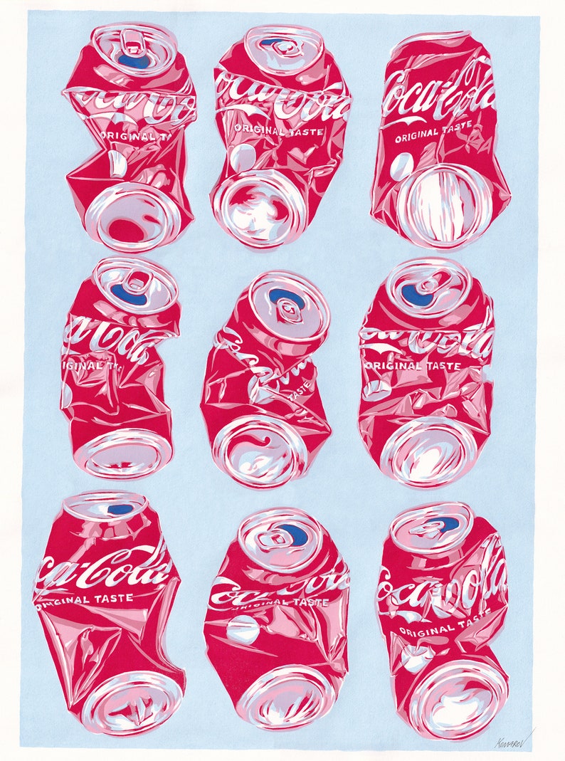 Crushed Coca Cola Can Painting Pop Art Original Art Drink Wall - Etsy