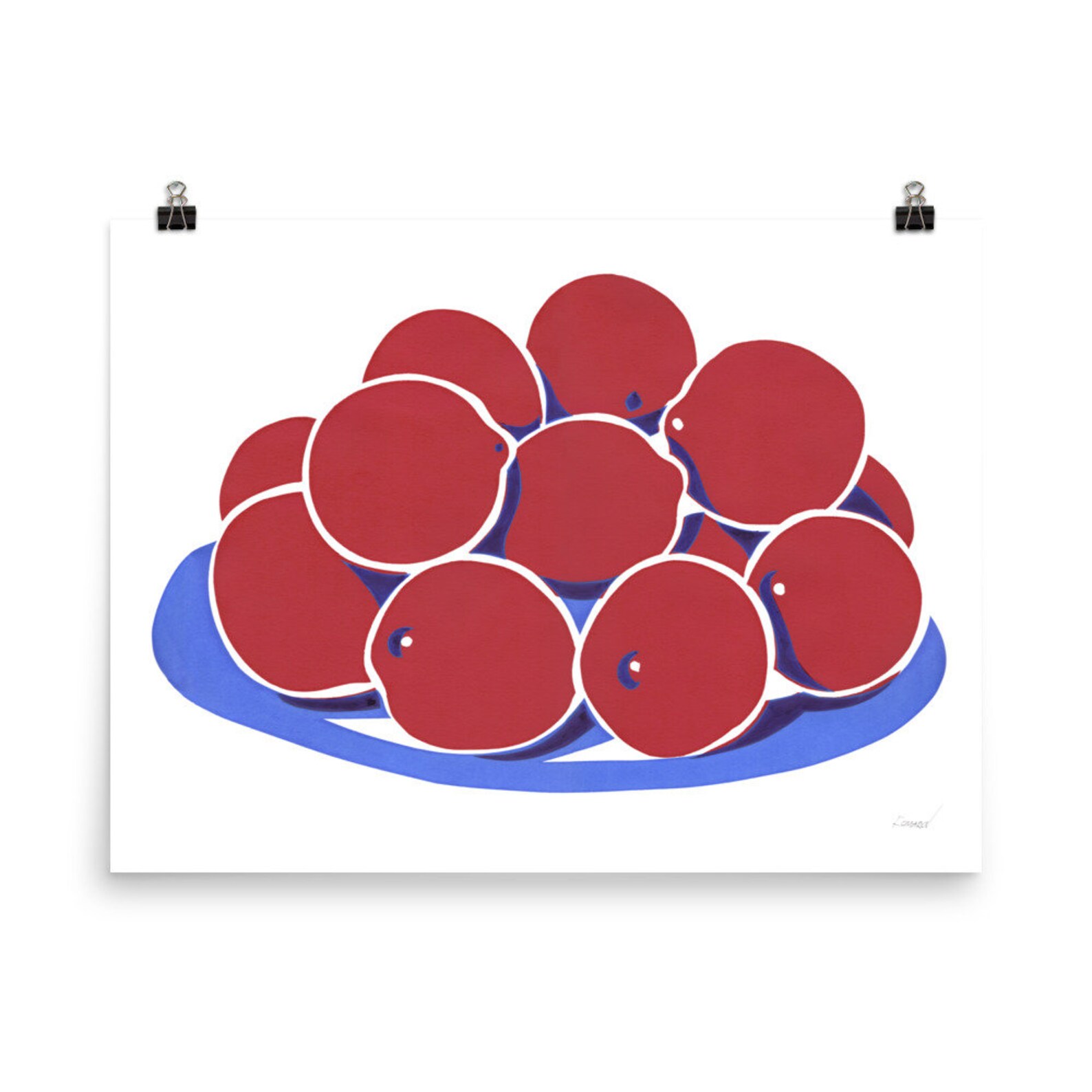 Fruit Print Kitchen Wall Art Orange Food Poster Vase With Etsy