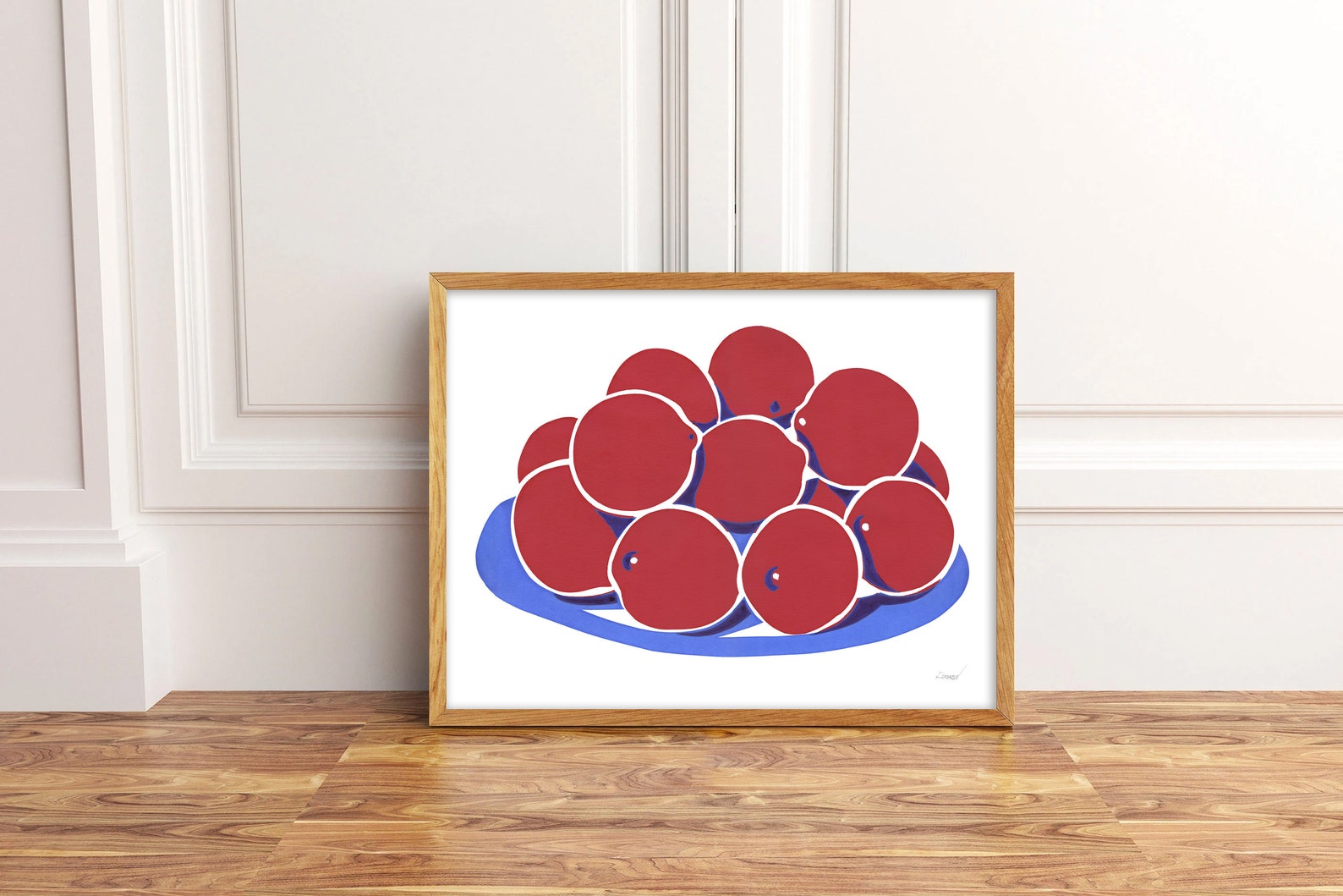 Fruit Print Kitchen Wall Art Orange Food Poster Vase With Etsy