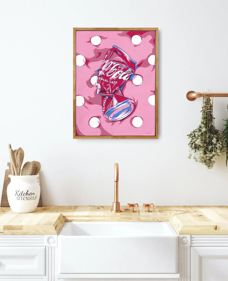 Cola Can Painting Pop Art Original Art Crushed Soda Can Wall Etsy