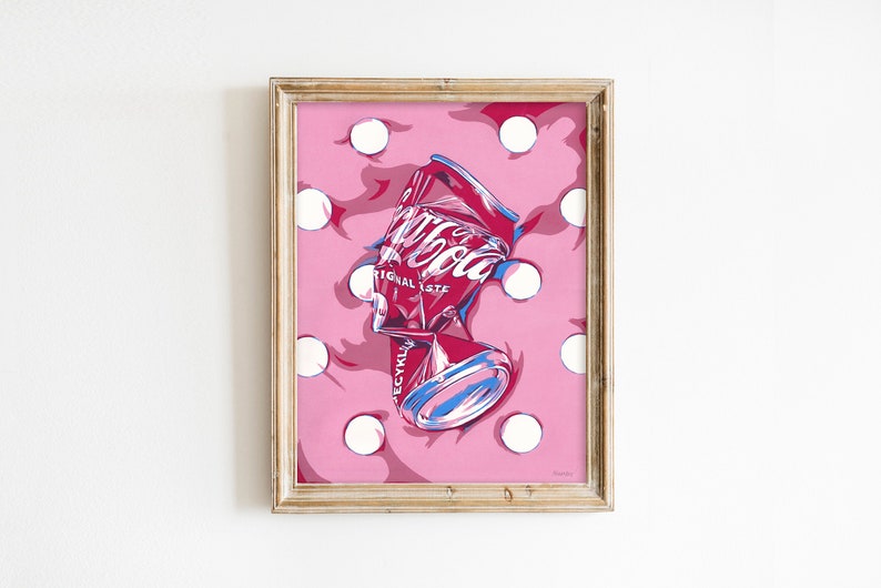 Cola Can Painting Pop Art Original Art Crushed Soda Can Wall Etsy