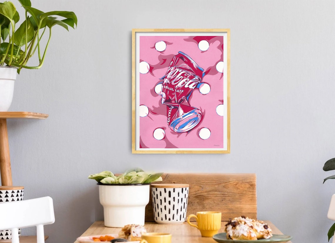 Cola Can Painting Pop Art Original Art Crushed Soda Can Wall Etsy