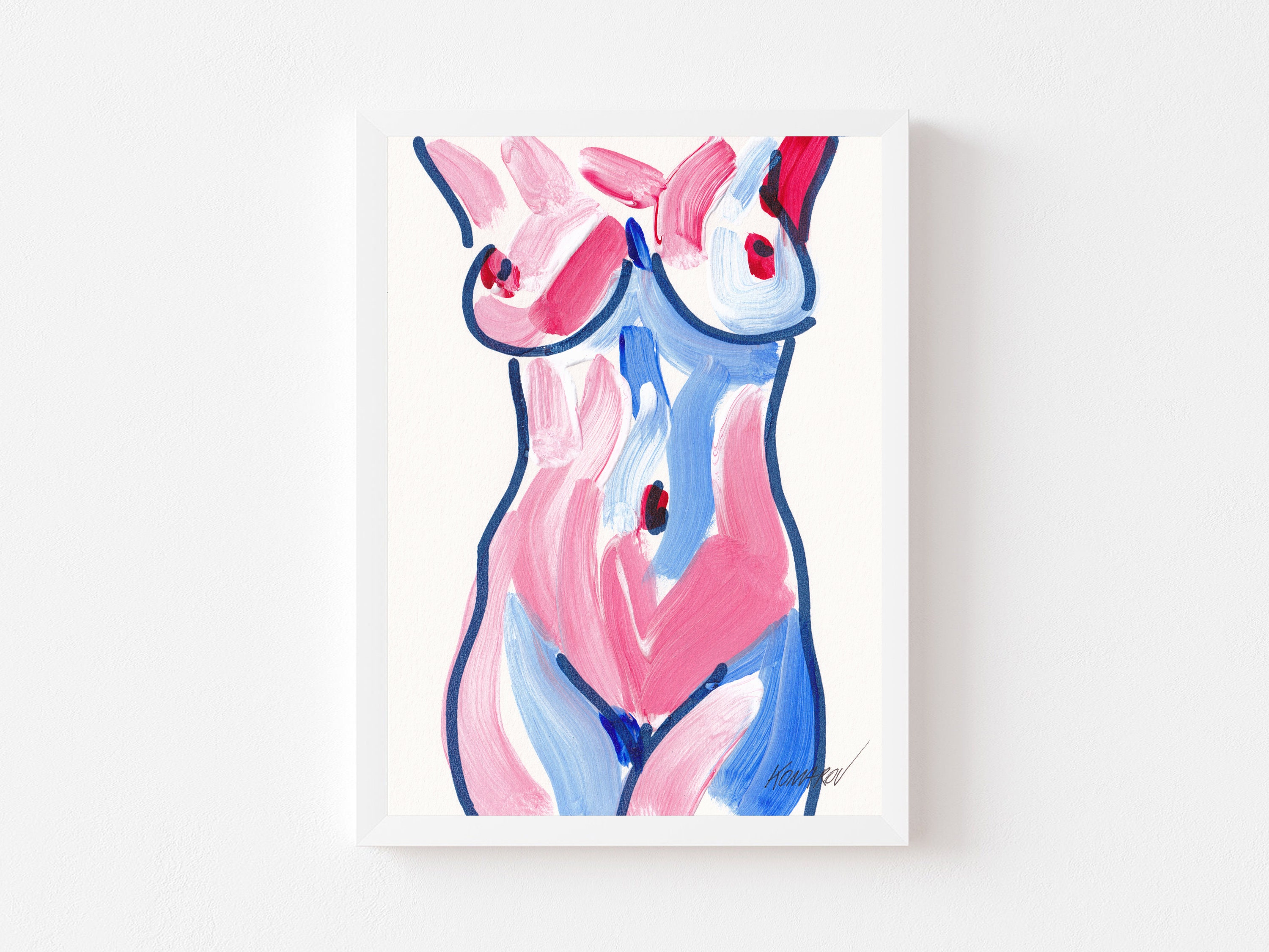 Nude Painting Woman Original Art Female Wall Art Figure Naked