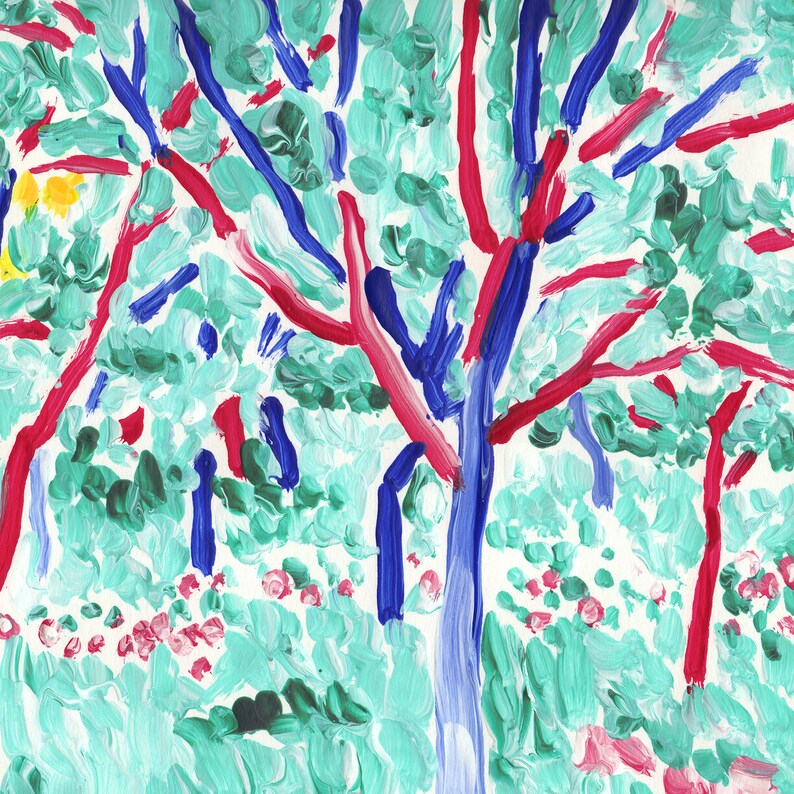 Tree Painting Landscape Original Art Garden Wall Art Nature Etsy