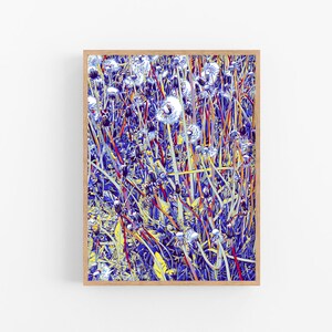 Stampa artistica di tarassaco, poster floreale, stampa murale di fiori selvatici, opera d'arte botanica, poster di grandi dimensioni, stampa artistica di fiori, poster di paesaggio beige neutro marrone
