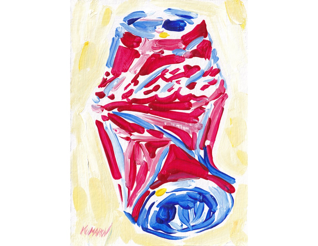 Cola Painting Kitchen Original Art Drink Wall Art Crushed - Etsy