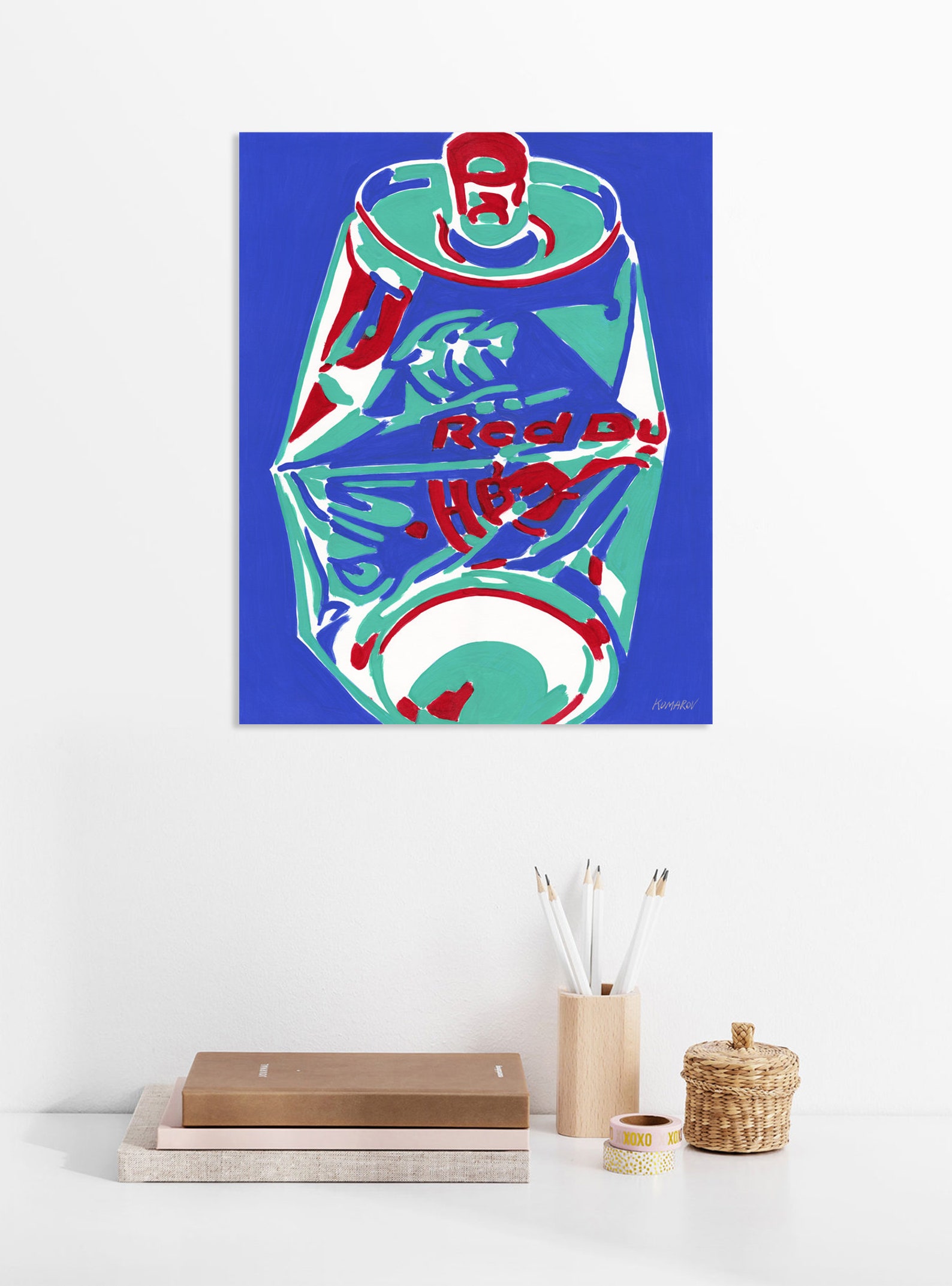 Crushed red bull can Original pop art wall art Kitchen modern Etsy