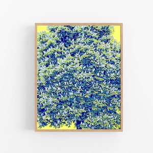 Tree art print Landscape poster Chestnut wall art Botanical artwork Large colorful poster Modern tree print Farmhouse wall art Green yellow