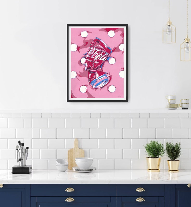 Cola Can Painting Pop Art Original Art Crushed Soda Can Wall Etsy
