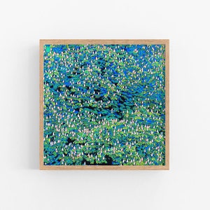 Tree art print Landscape wall art Blossoming chestnut artwork Green nature poster Tree of life painting Colorful botaincal large art print