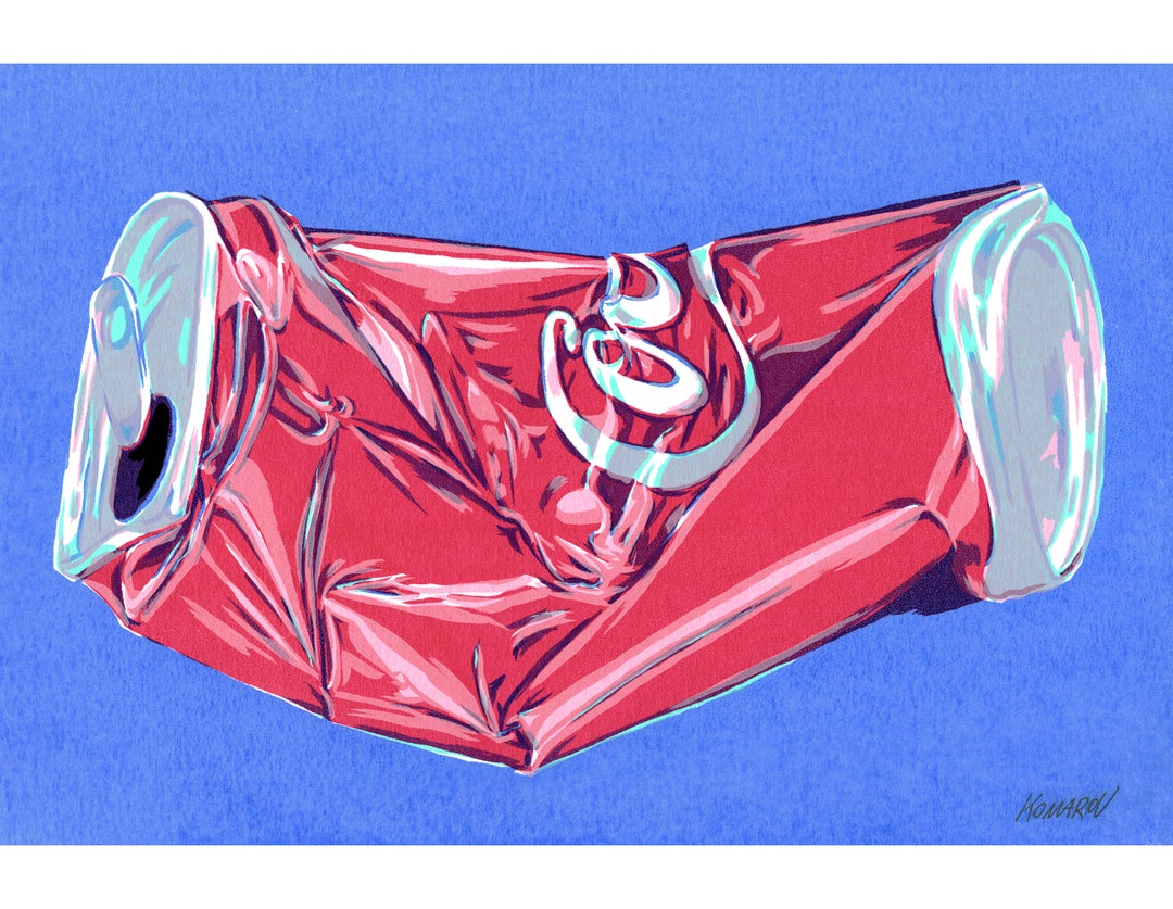 Coca Cola Painting Pop Art Original Art Crushed Coke Can Artwork Drink