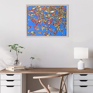 Goldfish painting Fisih original art Animal wall art Blue underwater artwork Koi fish graphic fine art 18 x 24 above sofa art by KomarovArt 画像 5