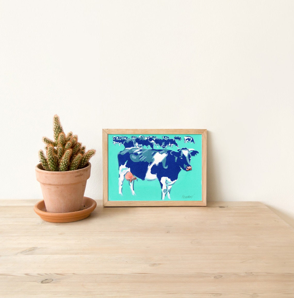 Cow Painting Farm Animal Original Art Farmhouse Wall Art Herd Etsy