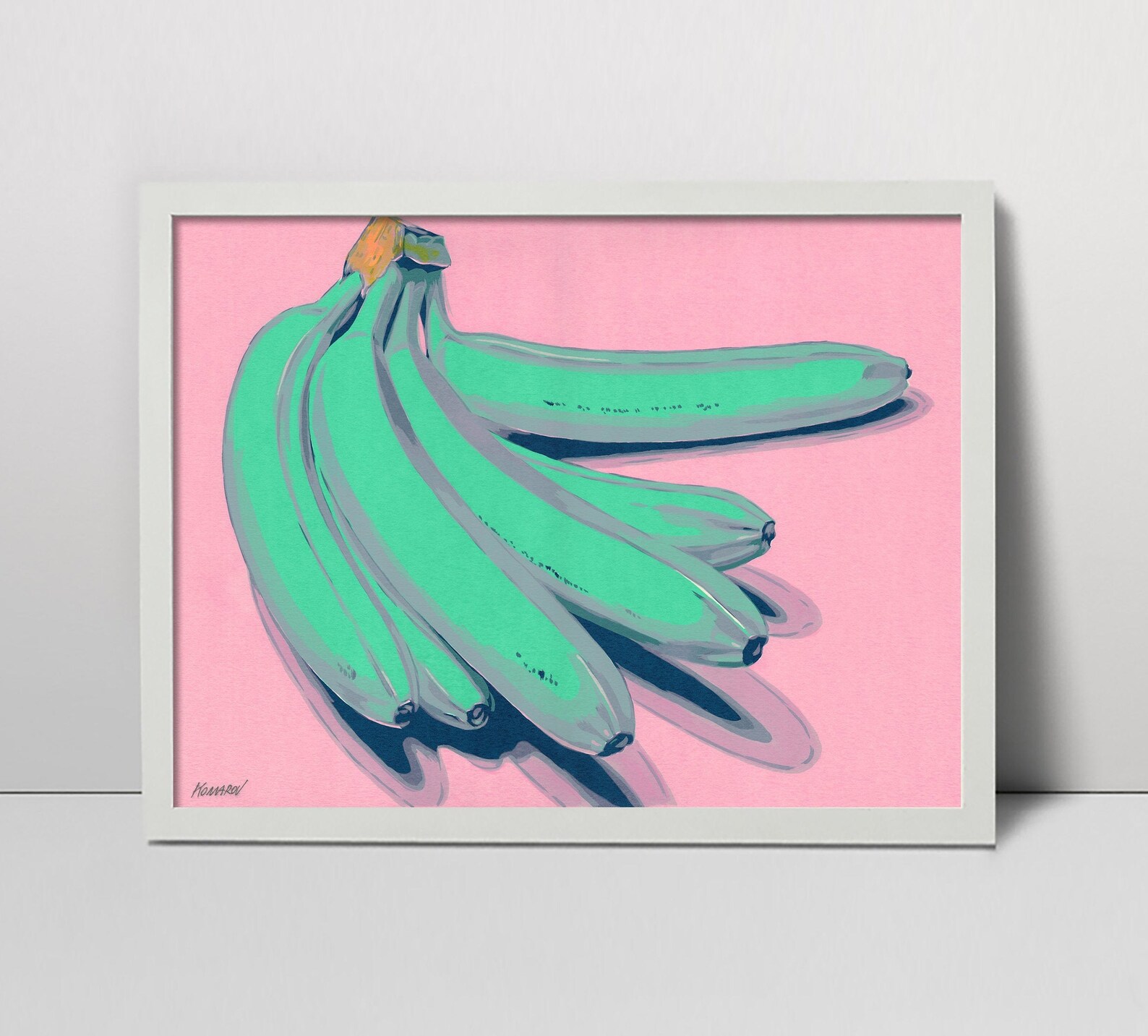 Banana painting Fruit original art Kitchen wall art Food Etsy
