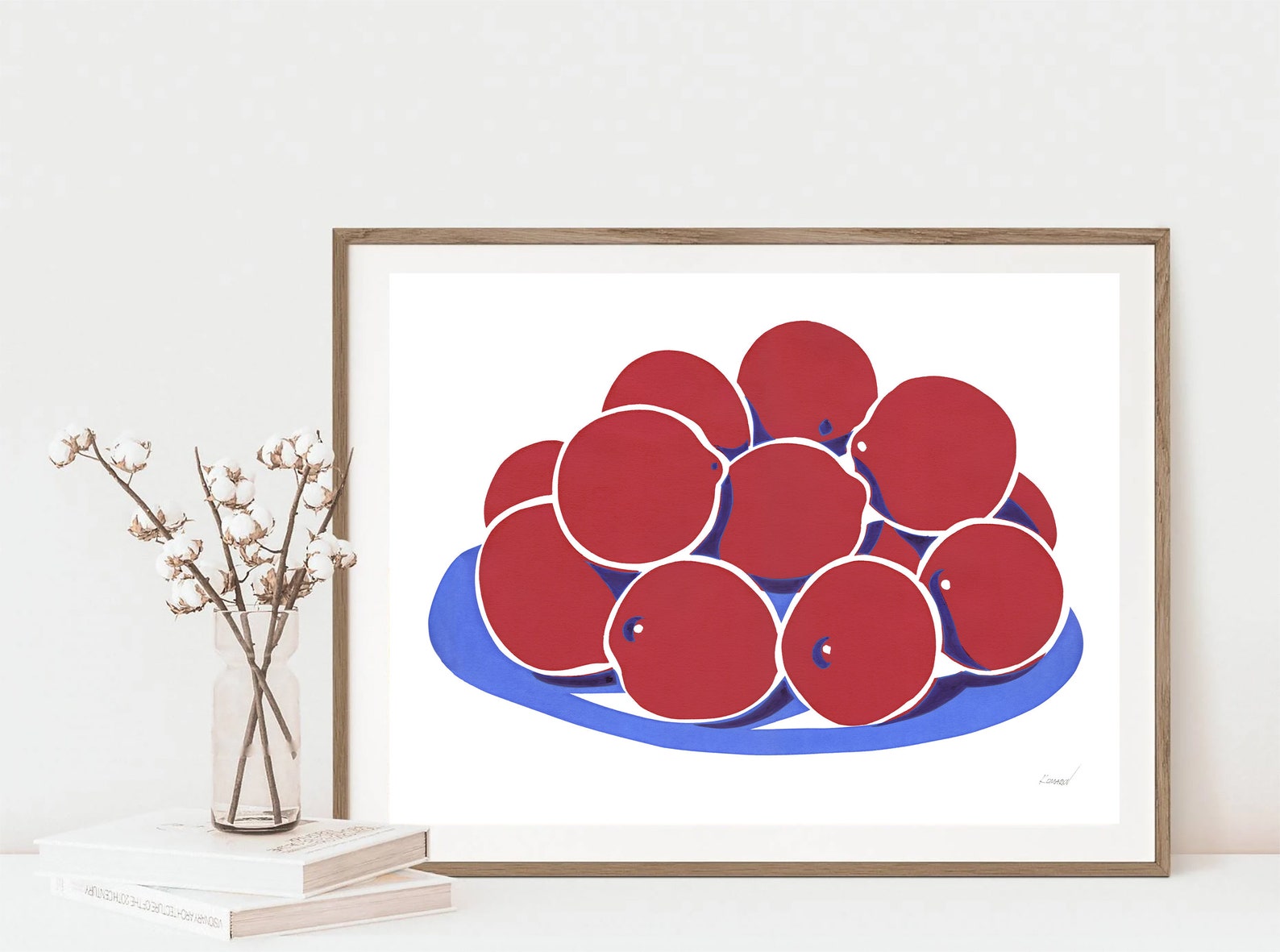 Fruit Print Kitchen Wall Art Orange Food Poster Vase With Etsy