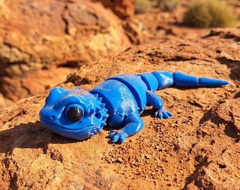 Dragão Barbudo de Brinquedo Impresso em 3D, Estatueta Articulada de Lagarto, Brinquedo de Mesa Flexível, Lagarto Antiestresse, Presente Adorável de Réptil, Bichinho de Bolso de Plástico