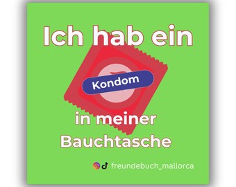 Malle Kondom in Bauchtasche Sticker I Freundebuch Mallorca Aufkleber I Festival Stickerset I Party Sticker I 1 Design