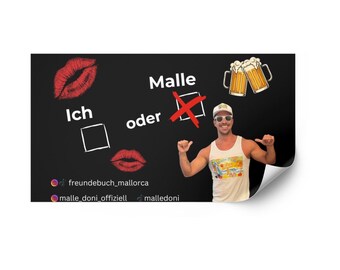 Malle Doni Ich oder Malle Sticker I Freundebuch Mallorca Sticker I Malle Aufkleber I Festival Sticker I Party Sticker I 1 Design