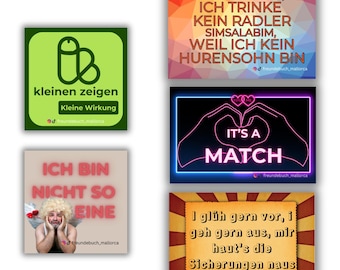 Malle Sticker I Freundebuch Mallorca Aufkleber I Festival Aufkleberset I Party-Sticker I 5 Designs