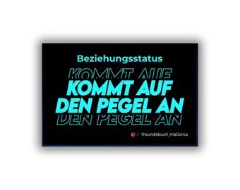 Freundebuch Mallorca Sticker Beziehungsstatus Kommt auf den Pegel an I Malle Aufkleber I Festival Sticker I Party I Flirten I 1 Design