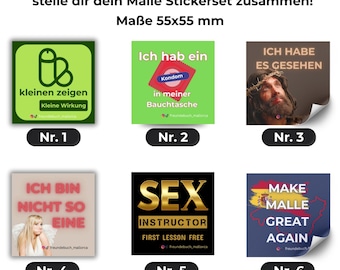 Malle Sticker Komplettset - Freundebuch Mallorca Stickerset I Freie Auswahl - entscheide selbst I Partysticker I Malle Sticker I JGA Sticker