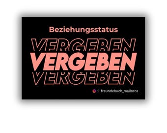 Freundebuch Mallorca Sticker Beziehungsstatus Vergeben I Malle Aufkleber I Festival Sticker I Party Sticker I Zum Flirten I 1 Design