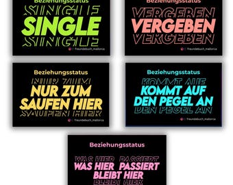 Freundebuch Mallorca Sticker Beziehungsstatus I Stickerset Single, Vergeben ect. I Festival Stickerset I Malle I Party Sticker I 5 Designs