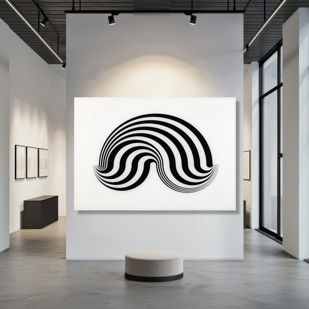 Bridget Riley Style Optical Illusion Canvas, Abstract Wave Art - Etsy UK