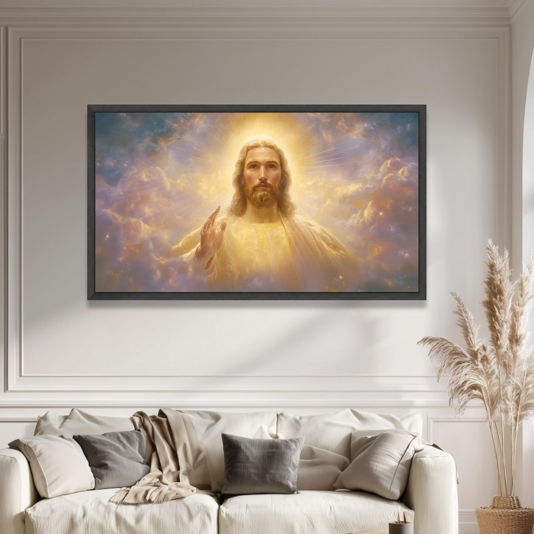Radiant Jesus Christ Canvas, Christian Religious Wall Art - Etsy