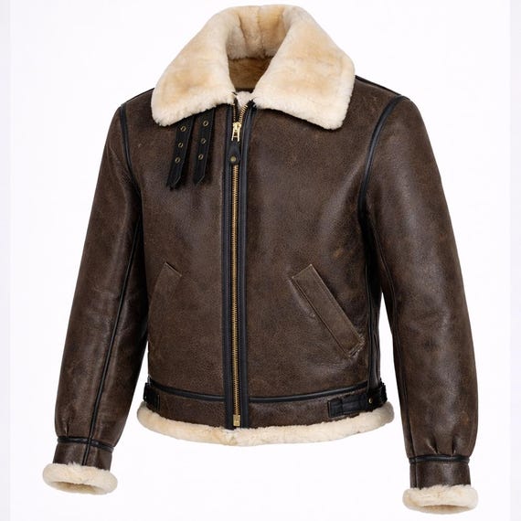 Leon S Kennedy Shearling Jacket, Resident Evil 4 Brown Sheep Leather Jacket, Real Leather Motorcycle Coat, Leon Kennedy Cosplay Costume