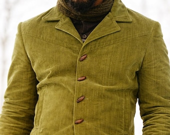 Django Unchained-inspirerad grön bomullsmanchesterjacka - Jamie Foxx westernstil