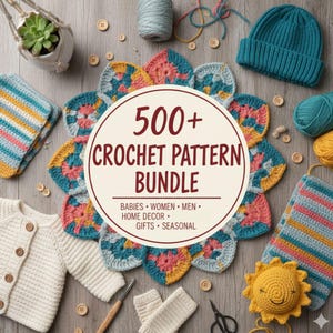 500 virkmönster i PDF-format, amigurumi, virkade kläder, heminredning, PDF-nedladdning och direktnedladdning för småföretag