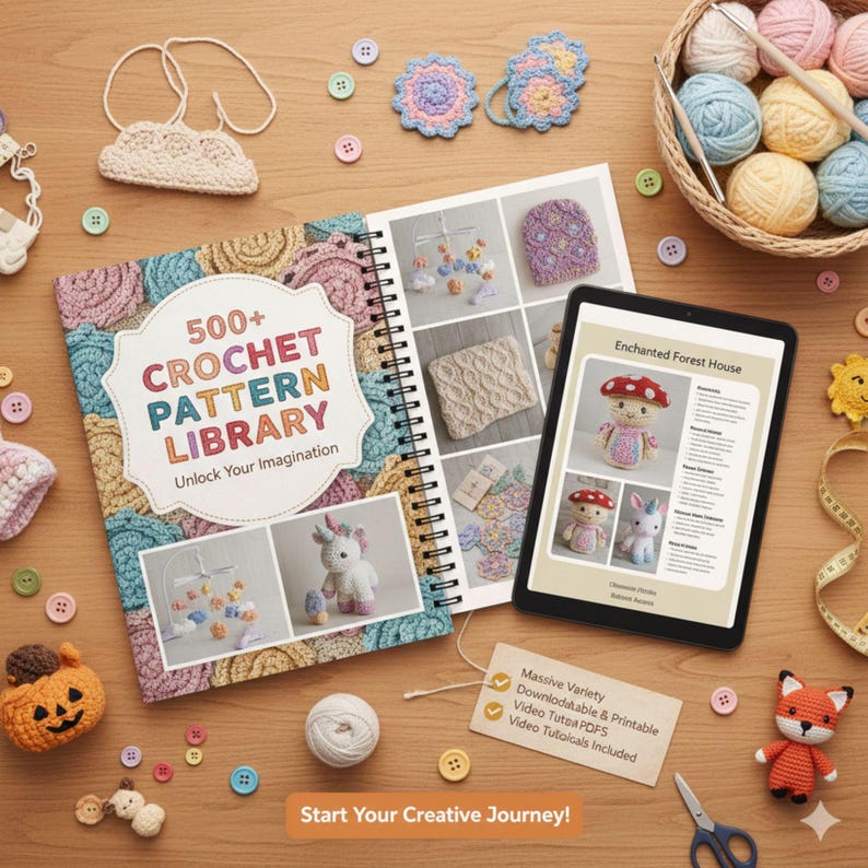 500 Crochet Patterns Bundle PDF, Amigurumi, Crochet Clothing Home Decor