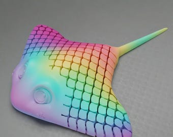 3D Model Fish STL File Flexi Articulated Fish Cartoon Cute Printable Ocean Animal, Kawaii Toy for Kids Manta ray Fish Figure STL