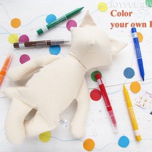 Color your own fox toy Stuffed fox toy Make your own plush fox Kids art project Birthday party art project image 1