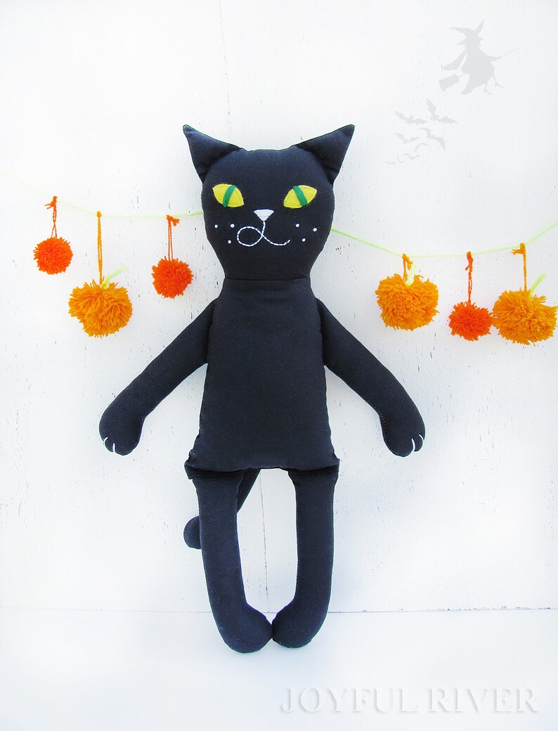 stuffed black cat halloween