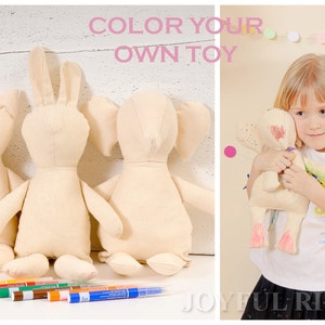 Color your own fox toy Stuffed fox toy Make your own plush fox Kids art project Birthday party art project image 4