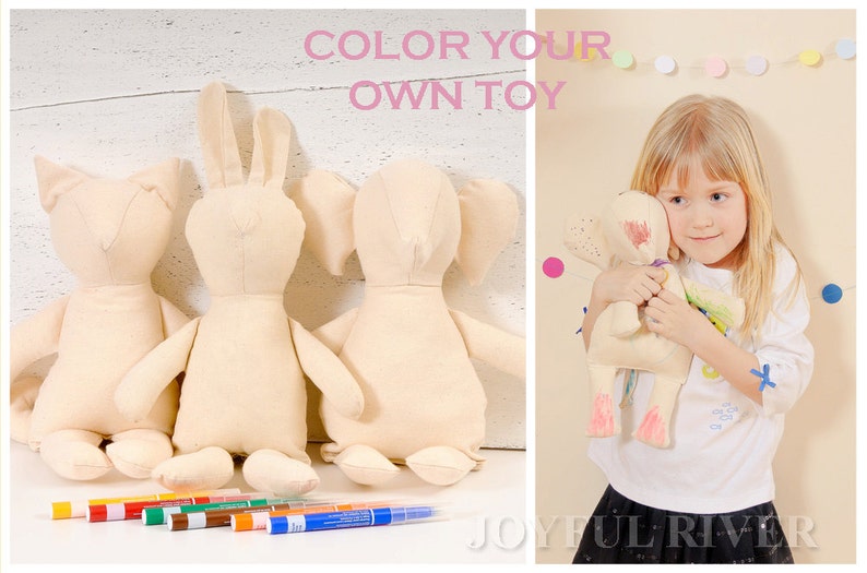 Color your own fox toy Stuffed fox toy Make your own plush fox Kids art project Birthday party art project image 4