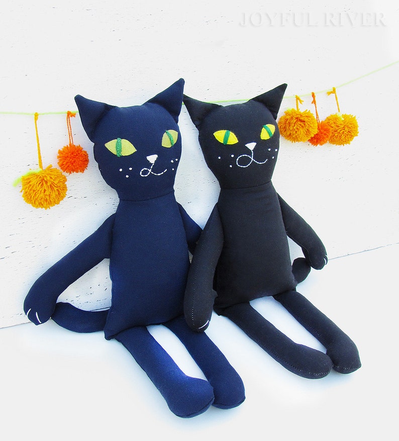 Black Cat Halloween toy Stuffed black cat doll Plush | Etsy