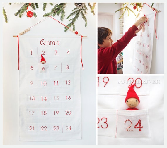 scandinavian-advent-calendar-nordic-style-personalized-pocket-fabric-advent-calendar-countdown-to-christmas-felted-red-gnome-ornament-etsy