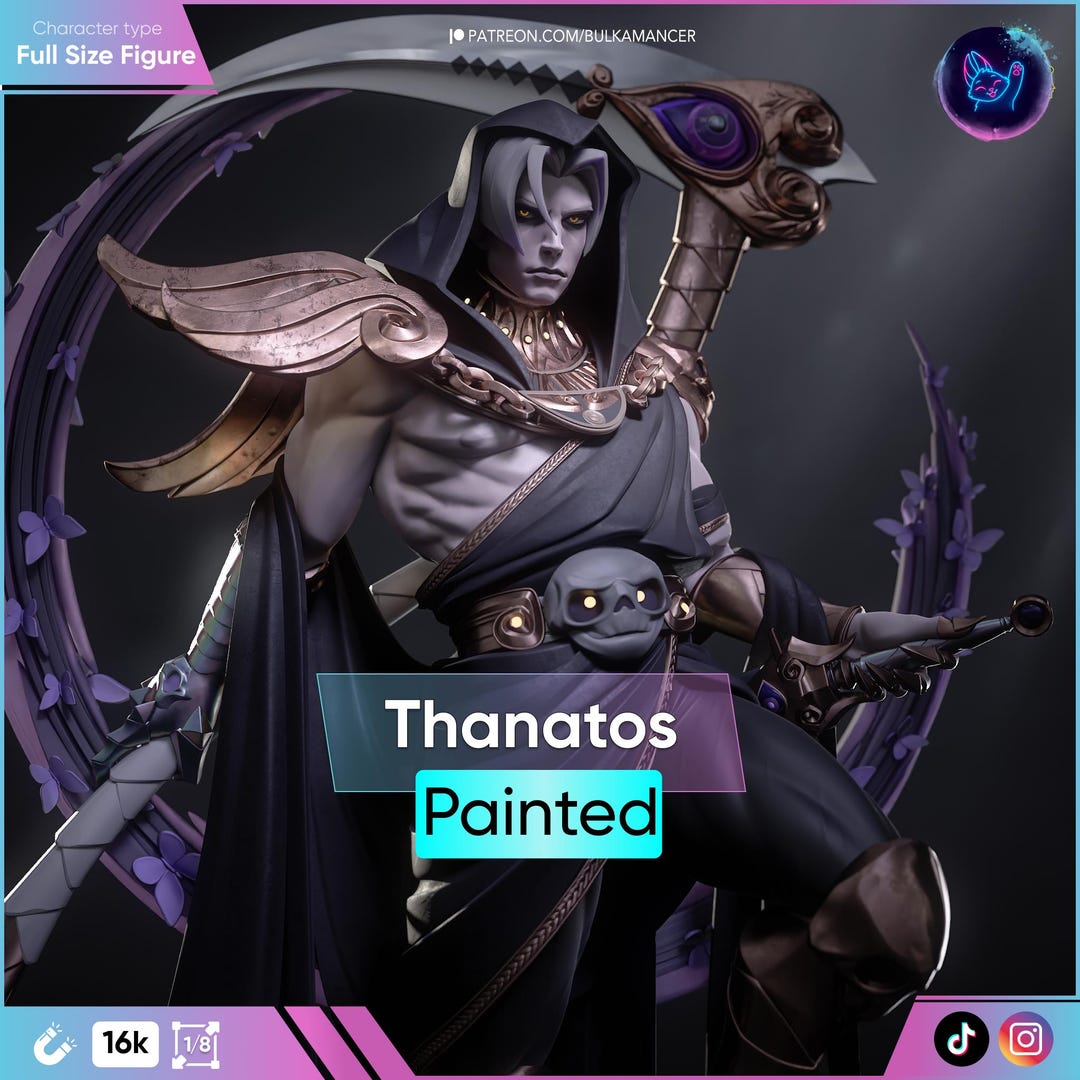 Thanatos [hand-painted Figure With Magnets], 321mm | 16K Resin 3D Print ...